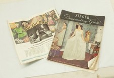 Máquina de coser Singer de colección guía de costura 1947 folleto manual y Singercraft