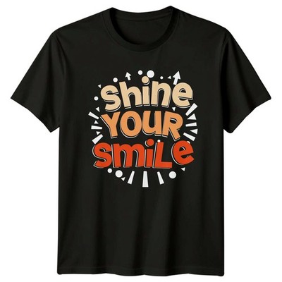 Shine Your Smile T-Shirt Retro Positivity Inspirierend Geschenk für Sie und Ihn