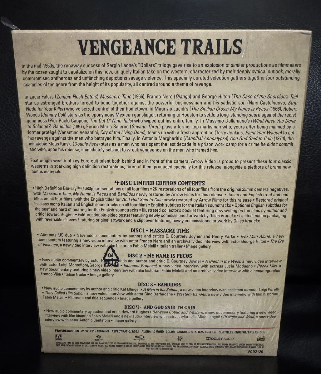 Vengeance Trails - 4 Classic Westerns (Blu-Ray B, OOP, Arrow, Box Set) Like New