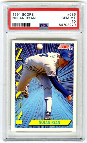 NOLAN RYAN (POP 170) 1991 SCORE K-MAN PSA-10 GEM-MT HOT MLB CARD #686 (NEW CASE)