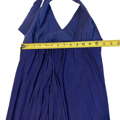 Deletta Halter Maxi Dress Blue Purple Jersey Lined Stretch Sleeveless Size S - Picture 7 of 8