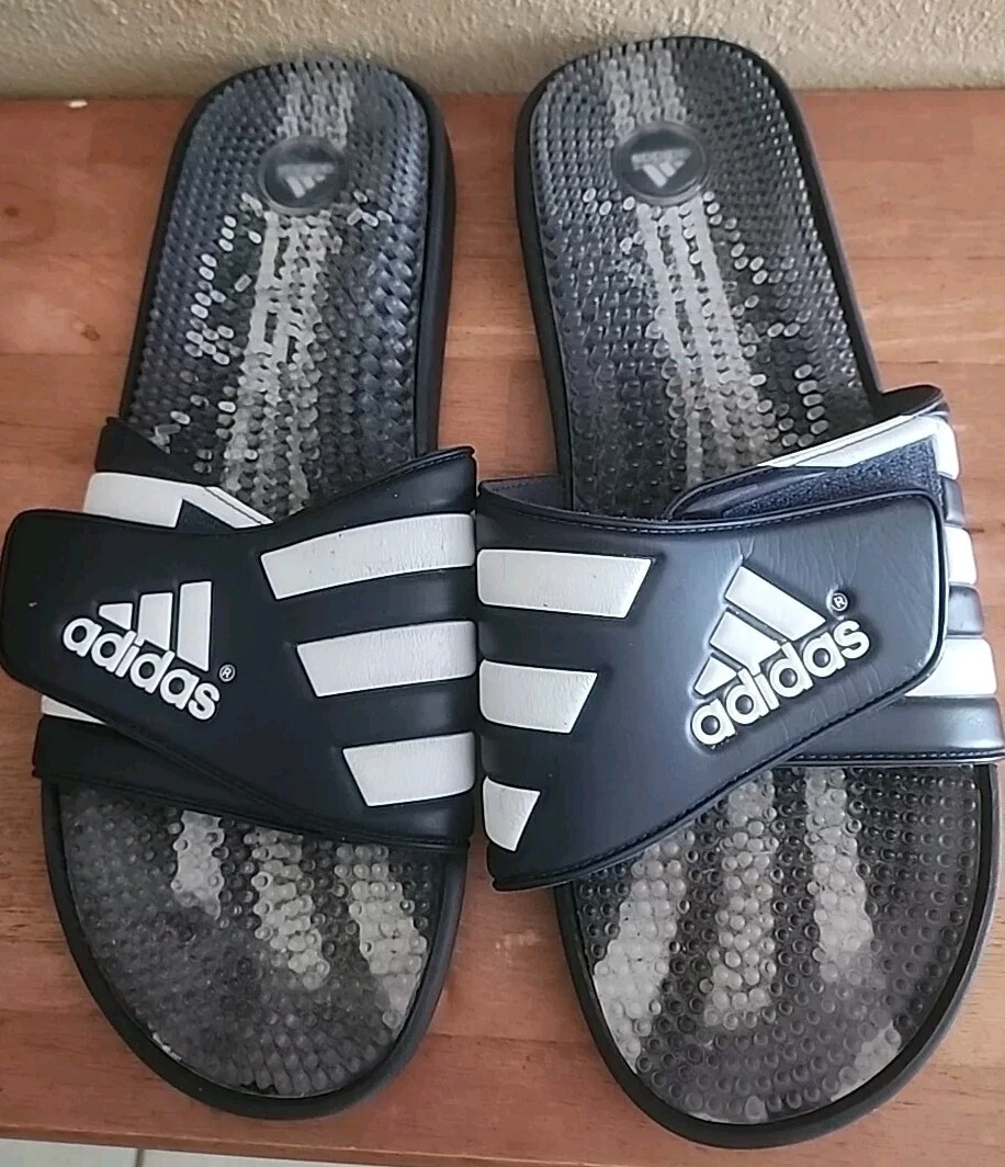 Infradito uomo Adidas Athletic Slides taglia 17 nero bianco