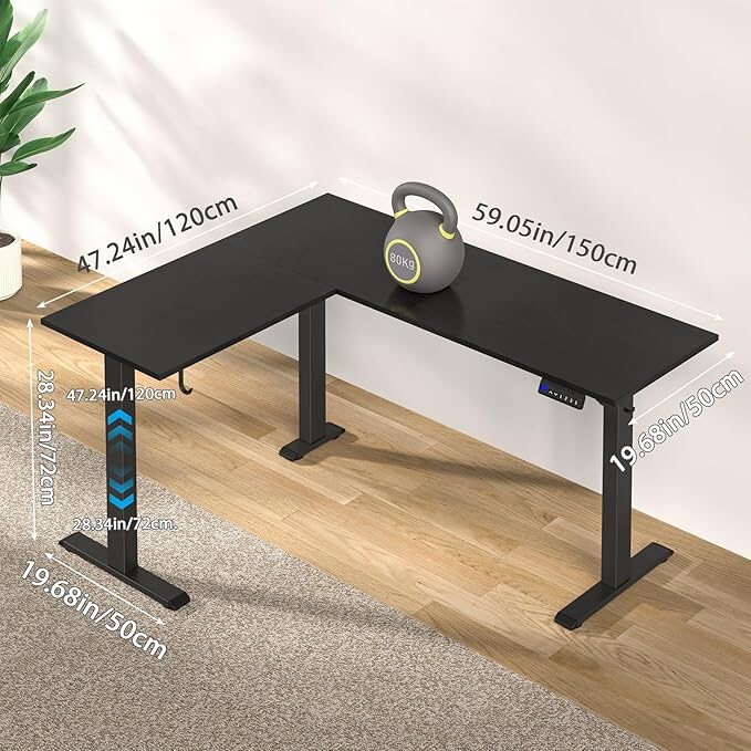 Electric Standing Desk 150x72cm Sit Stand Table Corner Height