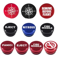 Universal Fire Missile Eject Button Car Cigarette Lighter Cover Universal Alumin