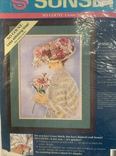 Vintage 1993 Sunset Stamped Count Cross Stitch Kit Jessica #13920 Made In USA