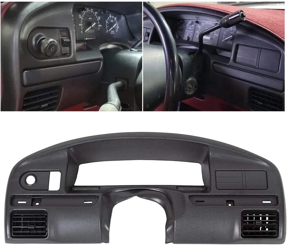 For 92-97 Ford F150 F250 F350 Bronco Instrument Cluster Dash Panel Bezel Cover Foto 2 de 4