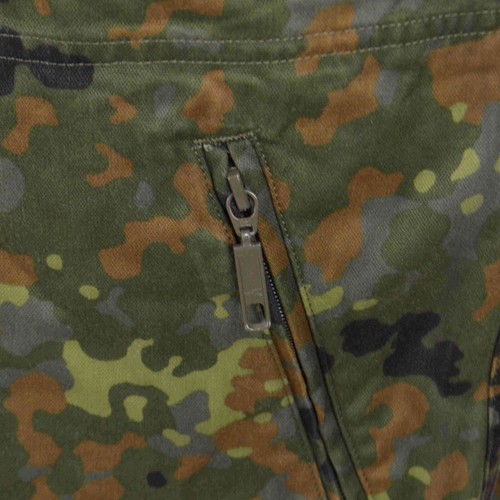 German Bundeswehr Flecktarn Camo Military Parka Jacket GR12 L Tall Hood Woodland - Picture 8 of 15