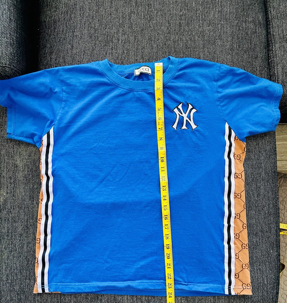 【激レア】GUCCI New York Yankees シャツ GUCCI NY New York Yankee MLB logo embroidered Shirt Med Rare