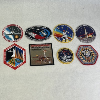 LOT of 8 NASA Space Shuttle Astronaut Crew Mission Patches & Stickers Decals