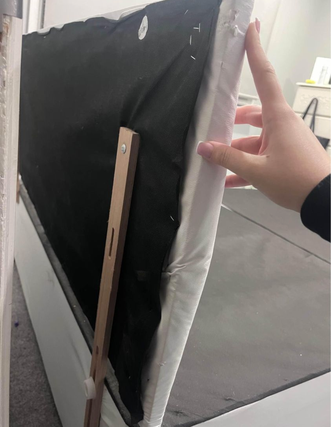 white bed frame double 4'6" eBay