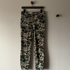 EUC ANTHROPOLOGIE PILCRO CORDUROY CAMOUFLAGE EXPOSED BUTTON FLY SKINNY PANTS