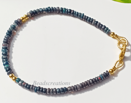 Bracciale Bole Oro Opale Nero Bracciale Argento Sterling 925 Regalo Per Lei - Foto 7 di 10