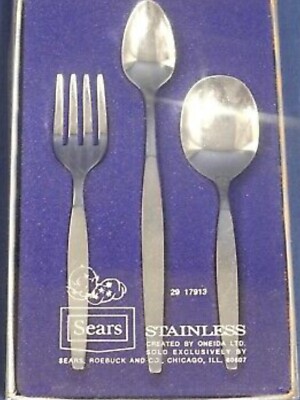 VTG Oneida Craft 3 Piece Child s Stainless Steel Fork & Spoon Set
