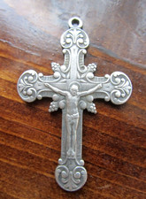 Medieval Russian Crucifix Silver Catholic Christian Pendant Jewelry