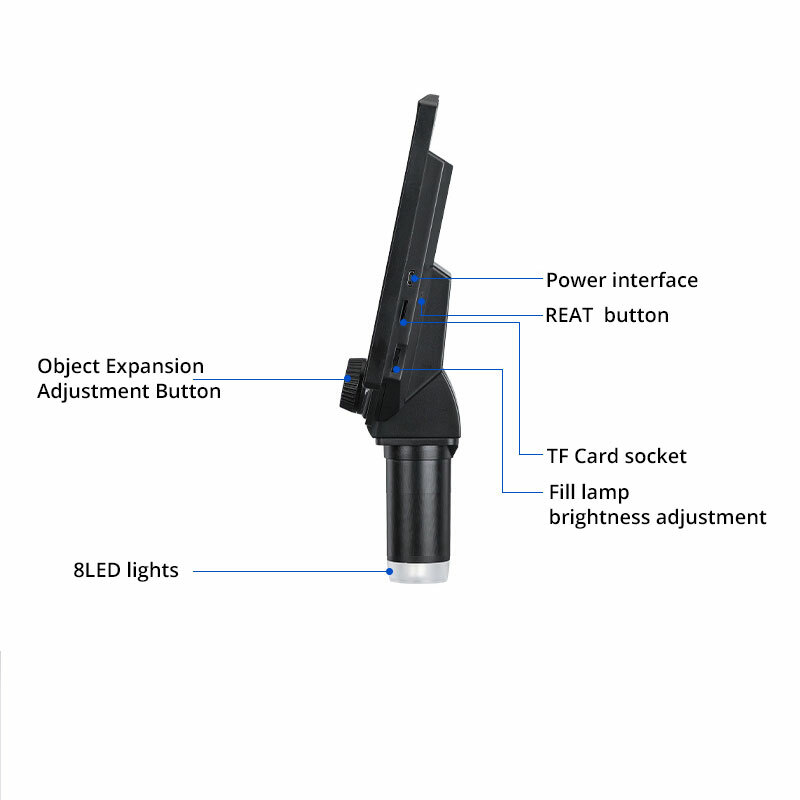 9'' Digital Microscope 1600X Magnification 1080p Video Camera Coin