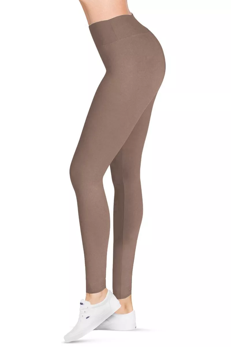 New SATINA Tan High Waisted Leggings for Women