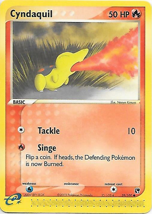 CYNDAQUIL 59/100 EX Sandstorm Pokemon WOTC Card NM