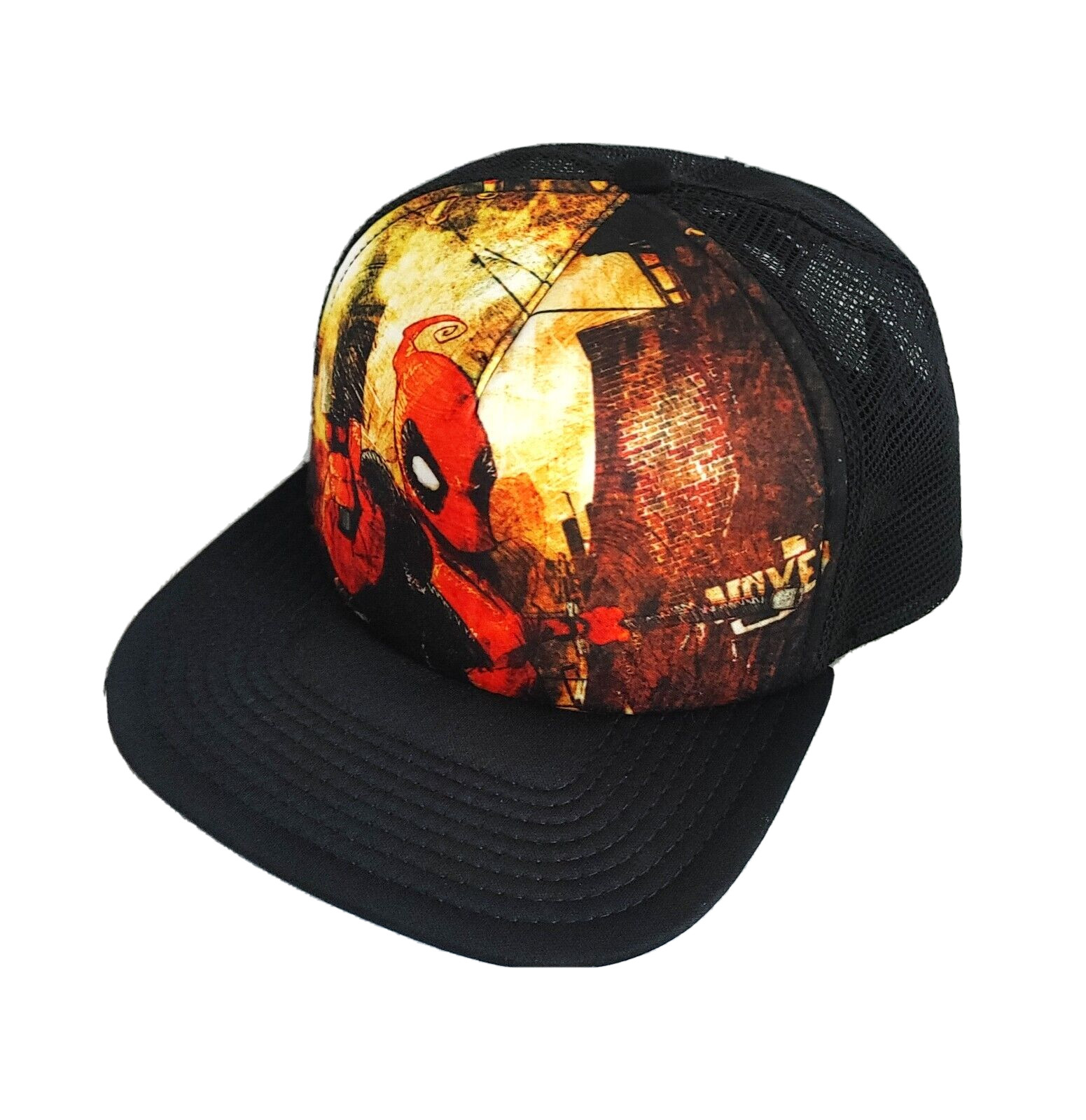 Marvel Deadpool Black Hat Cap Adjustable Snapback… - image 1