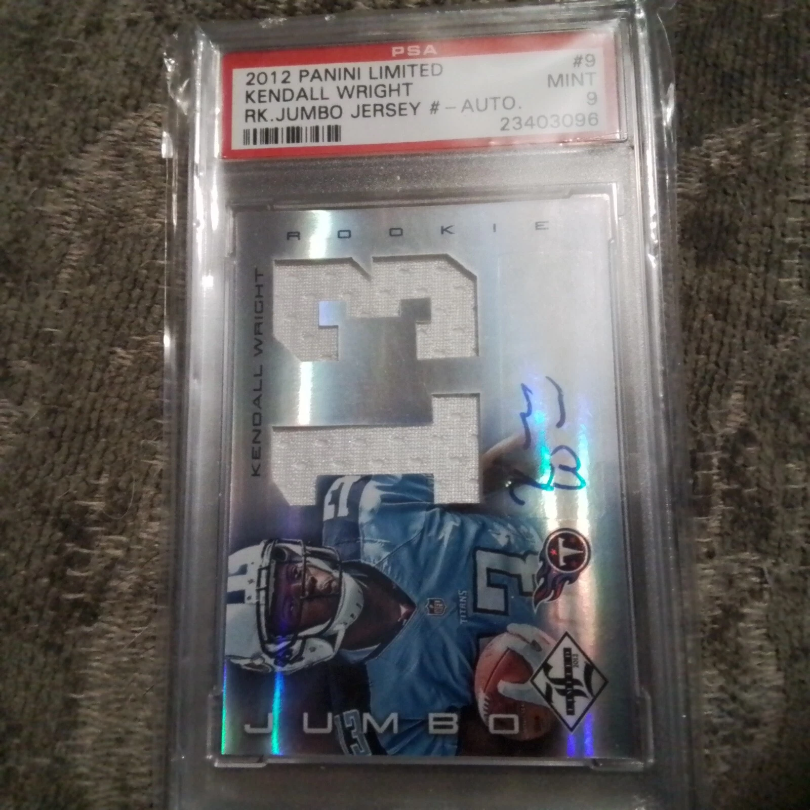 Kendall Wright Panini Limited Rookie Jumbo Jersey Number #9 Autograph