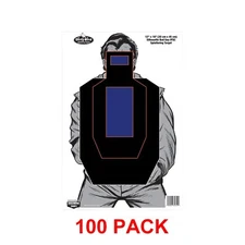 Birchwood Casey Bad Guy IPSC 12x18" BLU/ORG Silhouette Targets [x100] #BC-35721