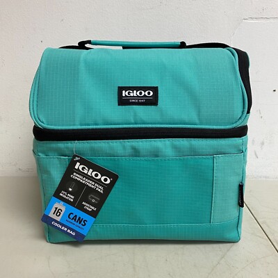 Igloo 16 Can Cooler Mint Leaf Ringleader  Dual Compartment Pail Cooler Brand New