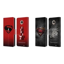 JUSTICE LEAGUE MOVIE SUPERMAN LOGO ART LEATHER BOOK CASE FOR MOTOROLA PHONES