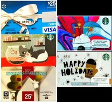 5x STARBUCKS CAT CREDIT SAQ OLIVE WINE HOLIDAY LATTE COLLECTIBLE GIFT CARD LOT