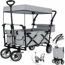 KESSER® Bollerwagen Faltbar Dach Handwagen Klappbar Strandwagen Gerätewagen Gurt