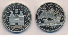 Medaille  Hanse ECU  1993  L&uuml;beck  Holsten Tor  CuNi  38mm