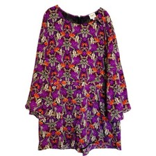 Hayden Los Angeles Bright Floral Modest Bell Sleeve Romper Shorts Sz 2XL Summer