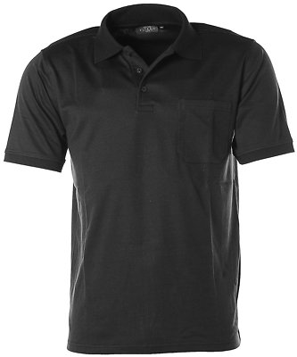 Kitaro Herren Kurzarm Shirt Poloshirt Streifen Easy Care Black/Anthra M K8609