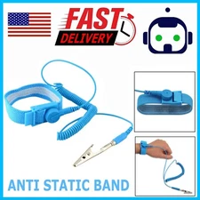 Anti-Static Wrist Band ESD Grounding Strap Prevents Static Build Up, Blue