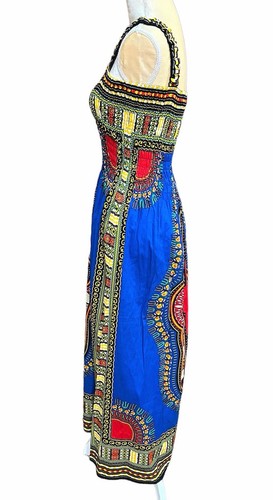 India Boutique Maxi Abito Smocked Tribale Africano Boho Hippie Festival TAGLIA UNICA - Foto 2 di 8