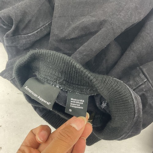 American Apparel Men's Small Black Full Zip Canvas Cotton Bomber Jacket - Picture 3 of 5