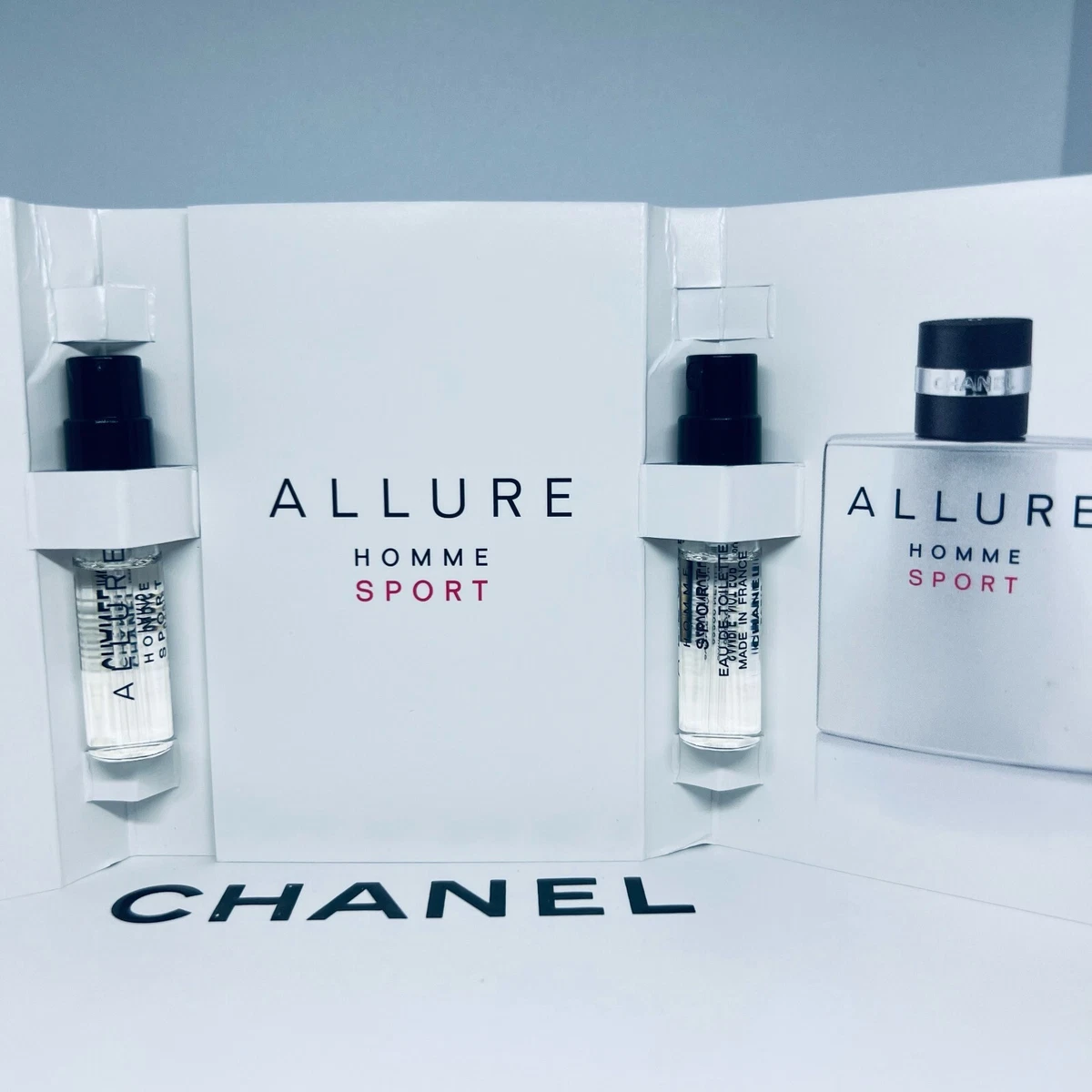 2 Chanel Allure Homme Sport Eau de Toilette For Men Sample Spray 1.5ml /  0.05oz