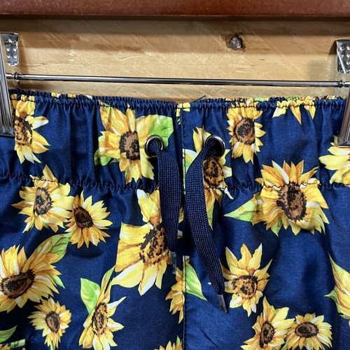 Pantalones cortos de baño Peyton Parker talla XS 6/7 azul amarillo girasoles forrados elásticos - Imagen 4 de 8