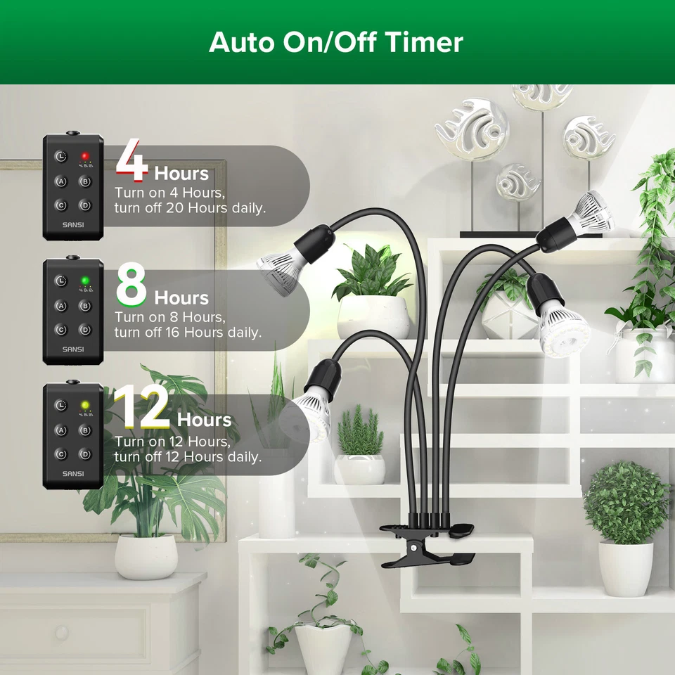 SANSI LED Grow Lights 40W=600W Full Spectrum Indoor Plants Veg Clip On Grow Lamp - Image 3 of 4