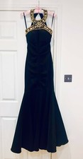Mermaid Cocktail Embellished Maxi Dress Black size 4 (S)
