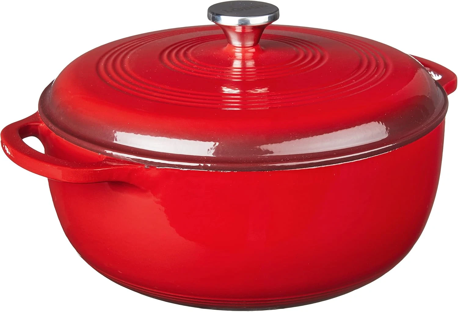Island Spice Red 7.5Qt Enameled Cast Iron Dutch Oven with Lid & Dual Handles