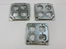 3 Pcs 4 x 4 Inch Metal Receptacle Electrical Box Cover Square Exposed Work