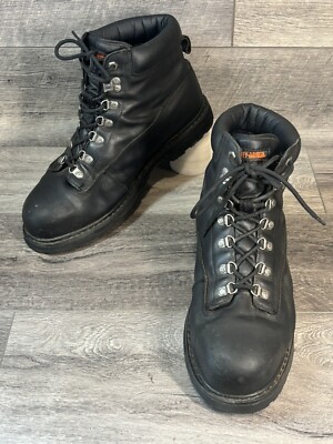 Harley Davidson 7 Inch Leather Steel Toe Work Motorcycle Boots US 13 EU46 Black