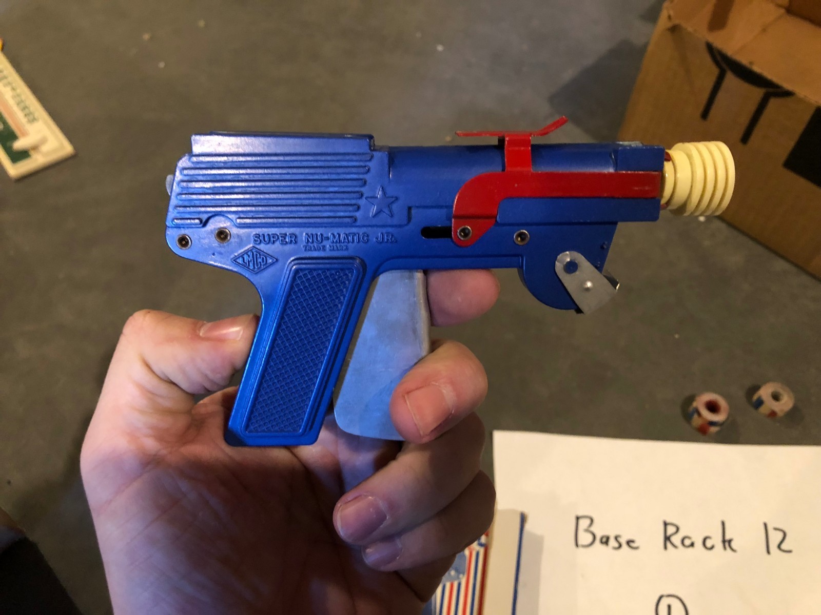 Vintage Super Nu Matic JR. Paper Buster gun in original package