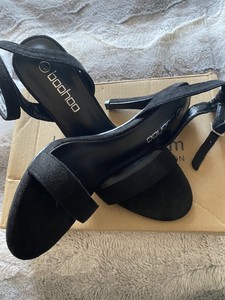 Boohoo Black Strappy Heels Size 4 | eBay