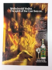 1979 Wolfschmidt Genuine Vodka Vintage Print Ad -“Spirit of Czar Lives On”