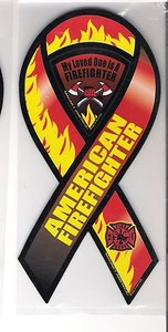 American Firefighter 8 inch ribbon  magnet for car or anything metal     New