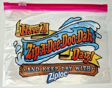 Disney World Splash Mountain Ziploc - Have A Zip-A-Dee-Doo-Dah Day *RARE* Unused
