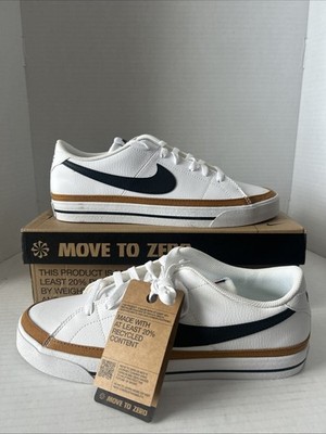 Authentic Nike Court Legacy NN White Black Desert Ochre Sz Mens 10.5
