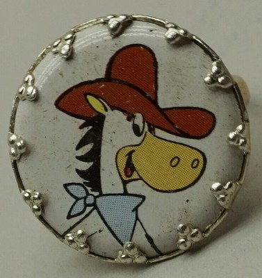 1960s QUICK DRAW McGRAW Charm Ring Metal Hanna-Barbera Comic Horse Premium