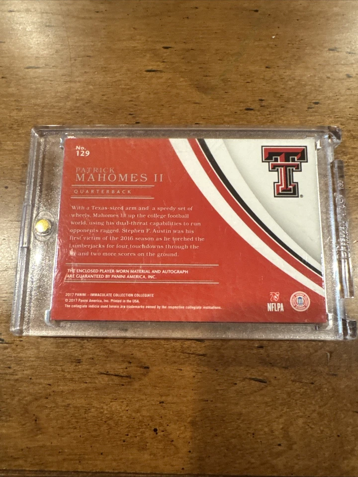 2017 Immaculate Collection Collegiate Patrick Mahomes Rookie Patch Auto 31/99 - Image 4 of 4