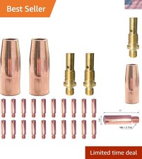 20pcs Contact Tips with Gas Nozzles Diffusers for 0.030" Mig Welding